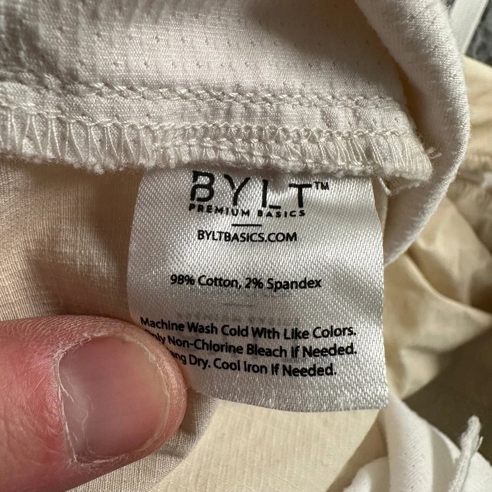 BYLT Men's Shorts XXL‎ Beige Cotton Spandex Cargo Drawstring 6.5